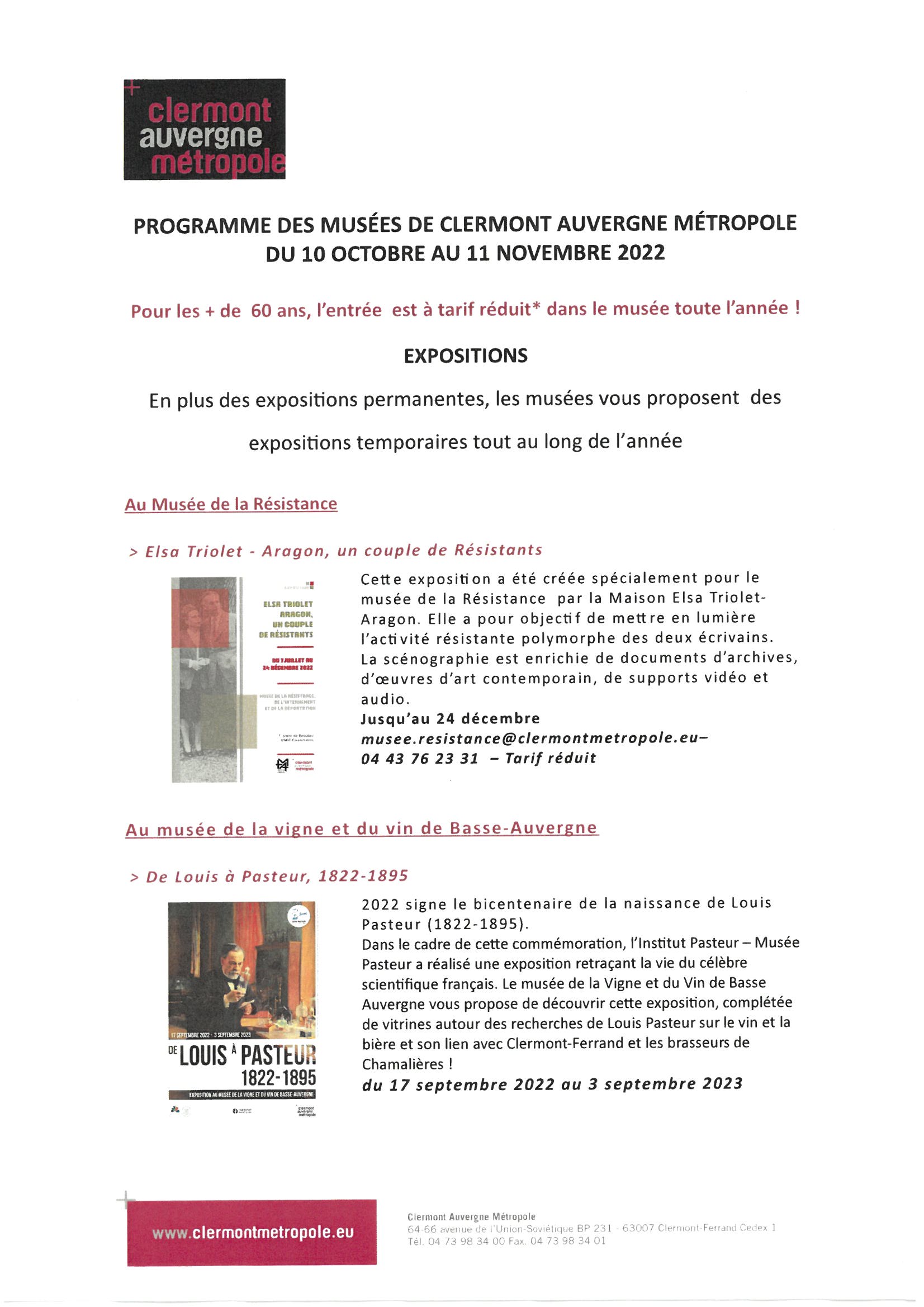 MUSEES DE CLERMONT DU 1010 AU 1111 (1)